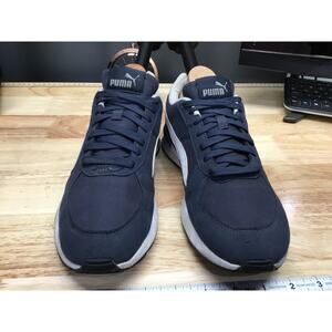 Puma Graviton Men's 8 Blue Leather Lace-Up Low Top Athletic Running Sneakers